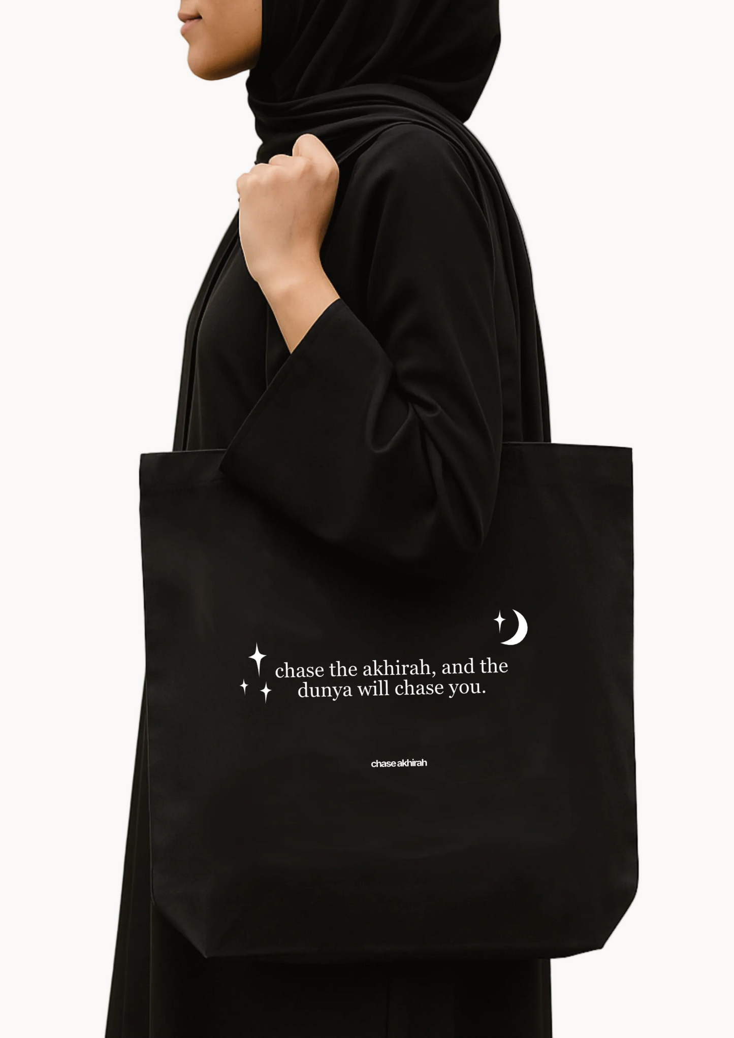 Chase the Akhirah Tote Bag - Black